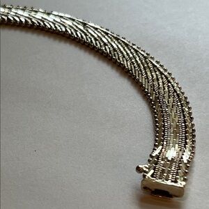 Heavy Sterling Riccio Chevron Bracelet, made in Italy